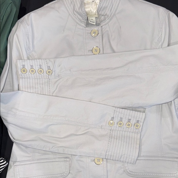 White House Black Market Crisp White Button-Front Jacket - Picture 6 of 8